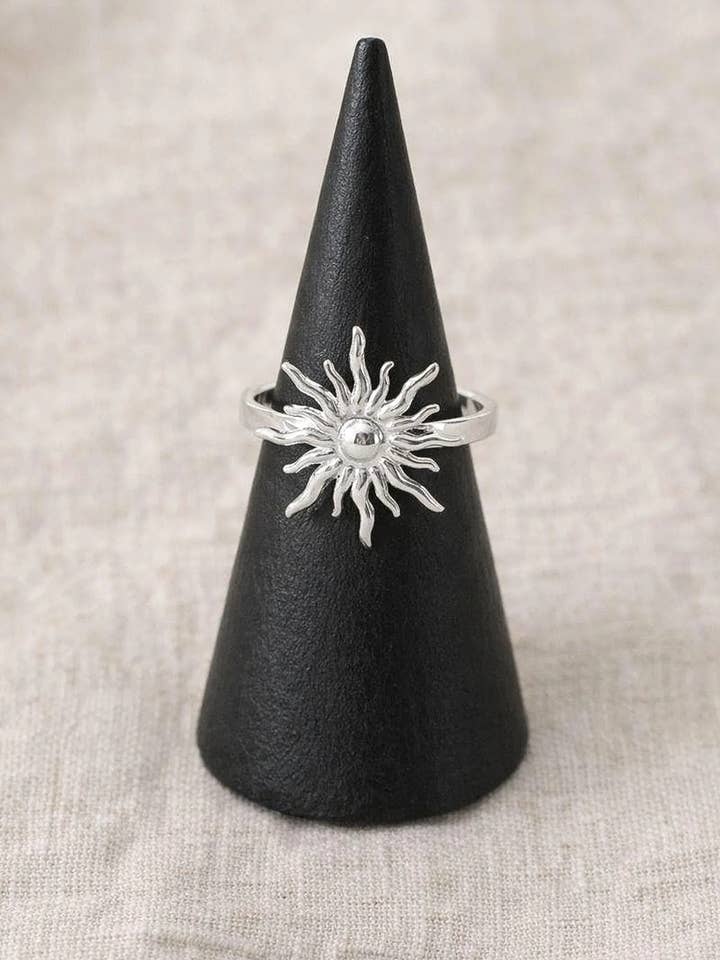 Anel Ajustável em Forma de Sol, Anel de Aço por atacado de Wild & Free