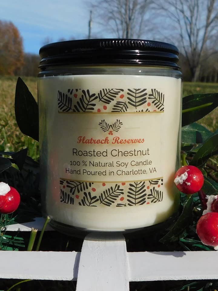Roasted Chestnut 8 oz. Candle for wholesale by Flatrock Reserves