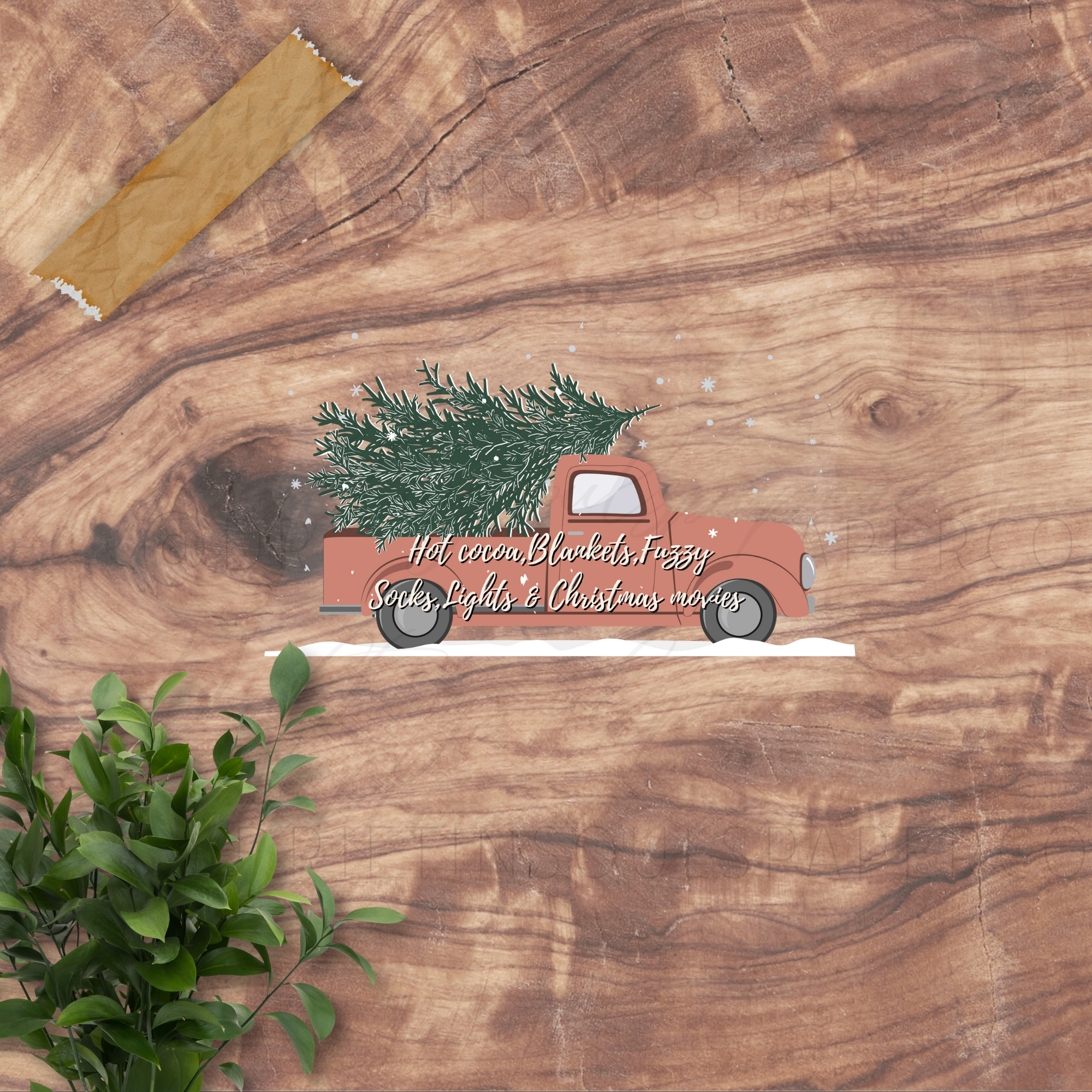 Drifting Souls Paper Co. - Wholesale Sticker - CLEAR WEATHERPROOF CHRISTMAS TIME TRUCK HOLIDAYVINYL STICKER5