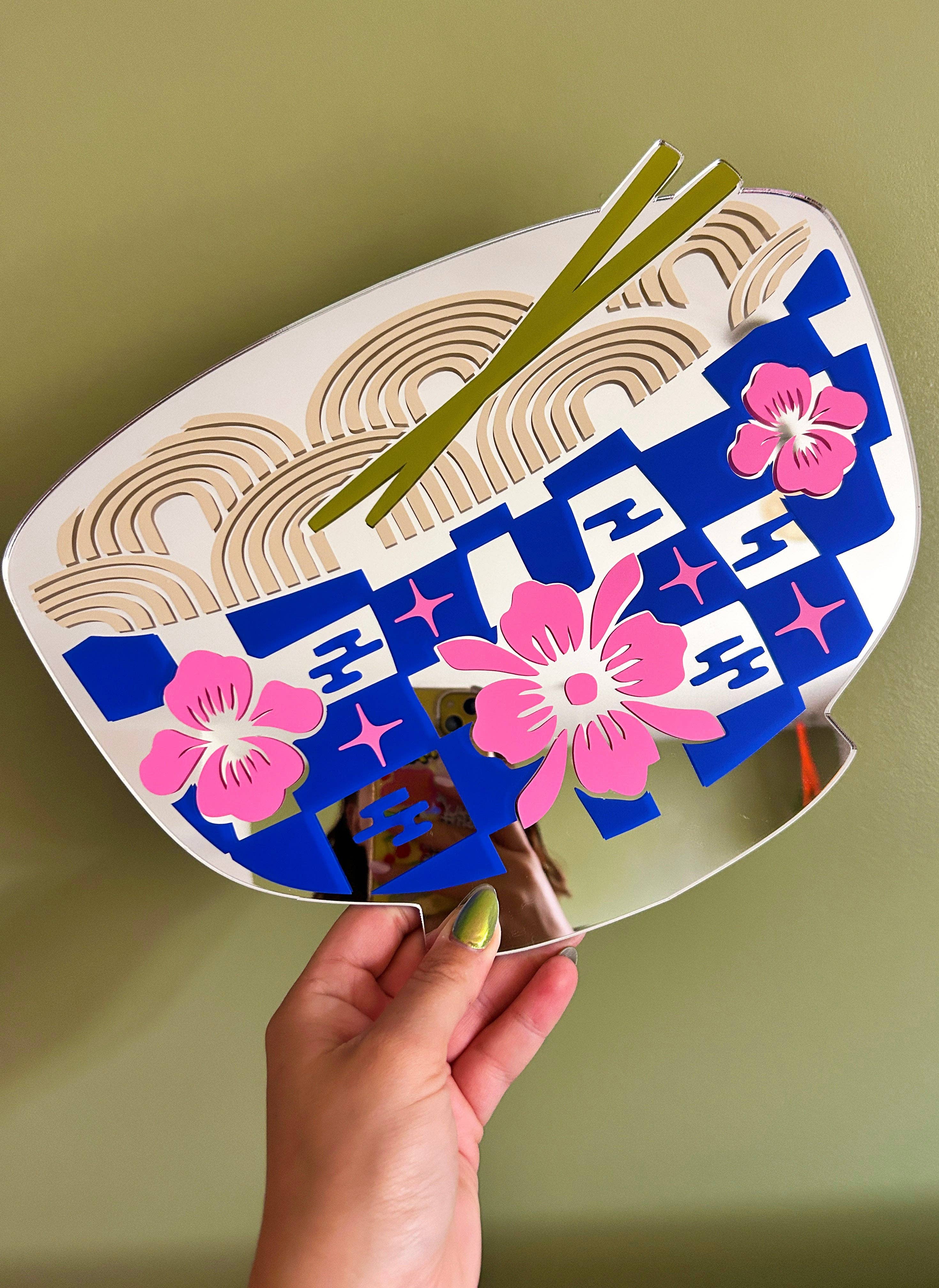 Printed Weird – wholesale Wall mirror – Ramen Noodle Bowl Mirror1
