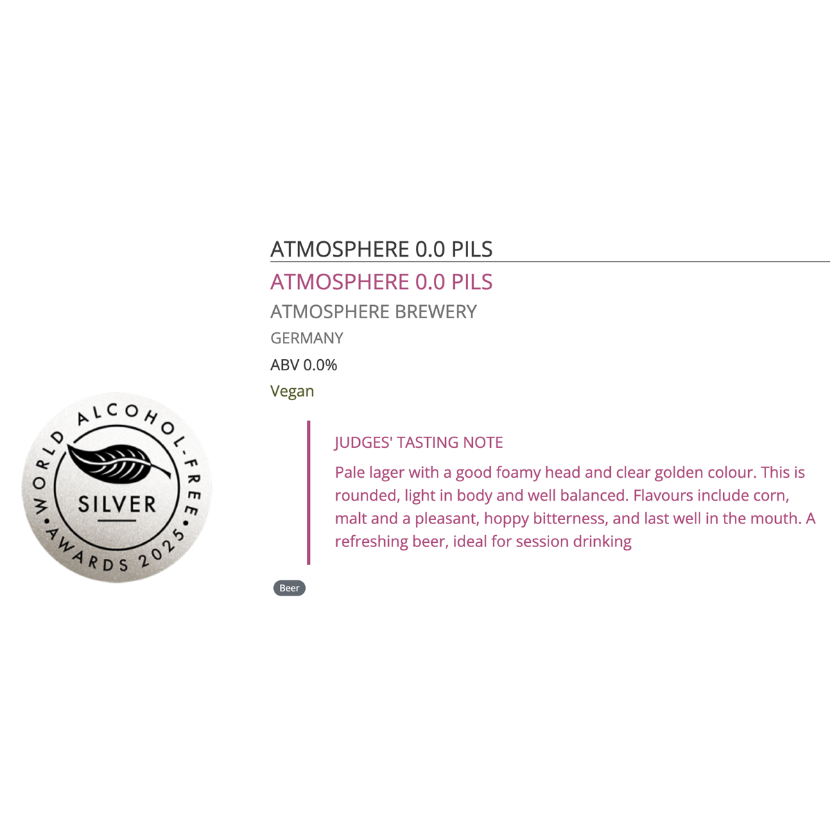 Atmosphere Brewery – Cerveja sem álcool por atacado – Premiada - Atmosphere 0.0 Pilsner6