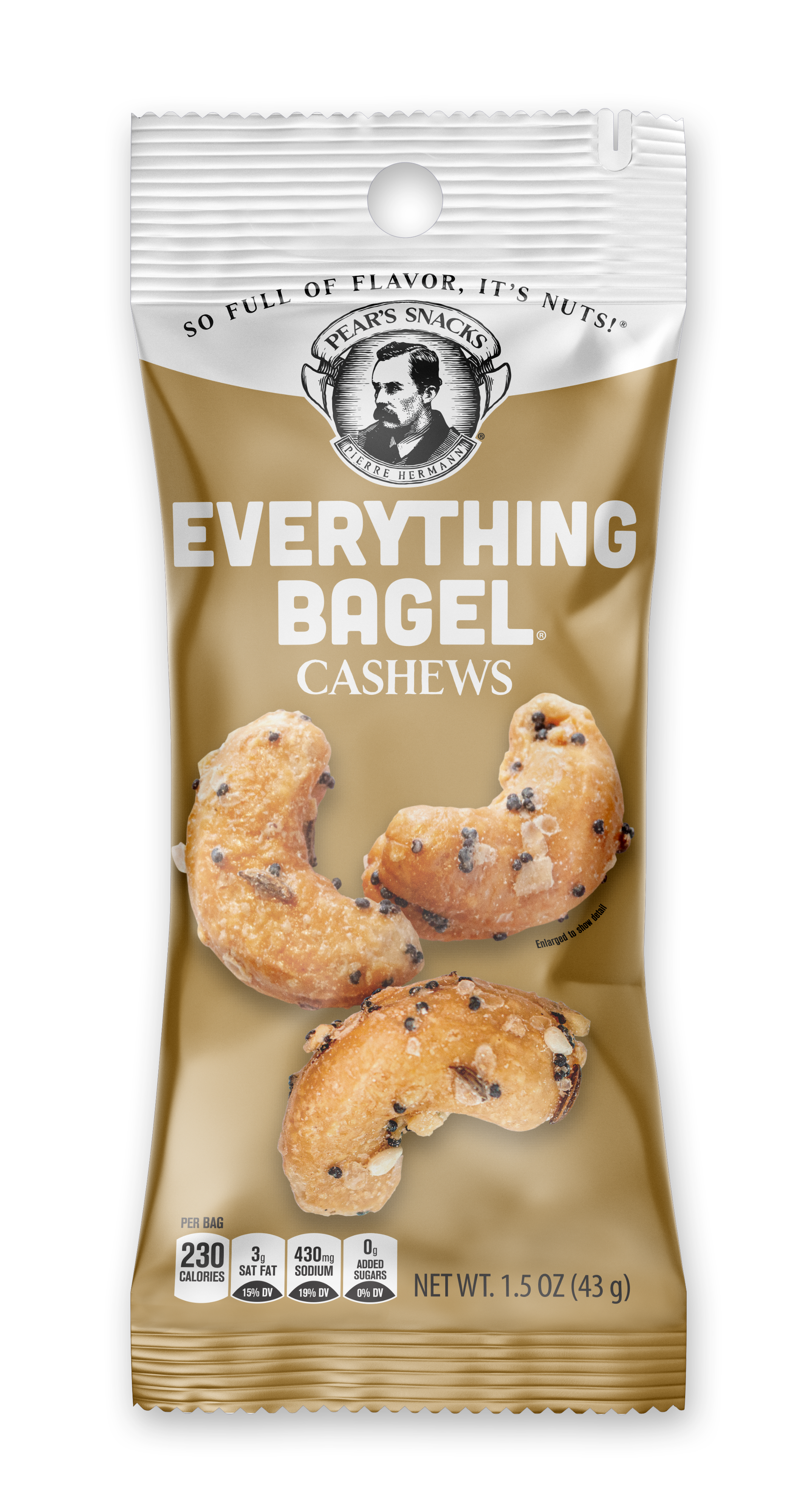 Pear's Snacks - Wholesale Nuts - Everything Bagel® Cashews Caddy (1.5 oz x 14)1