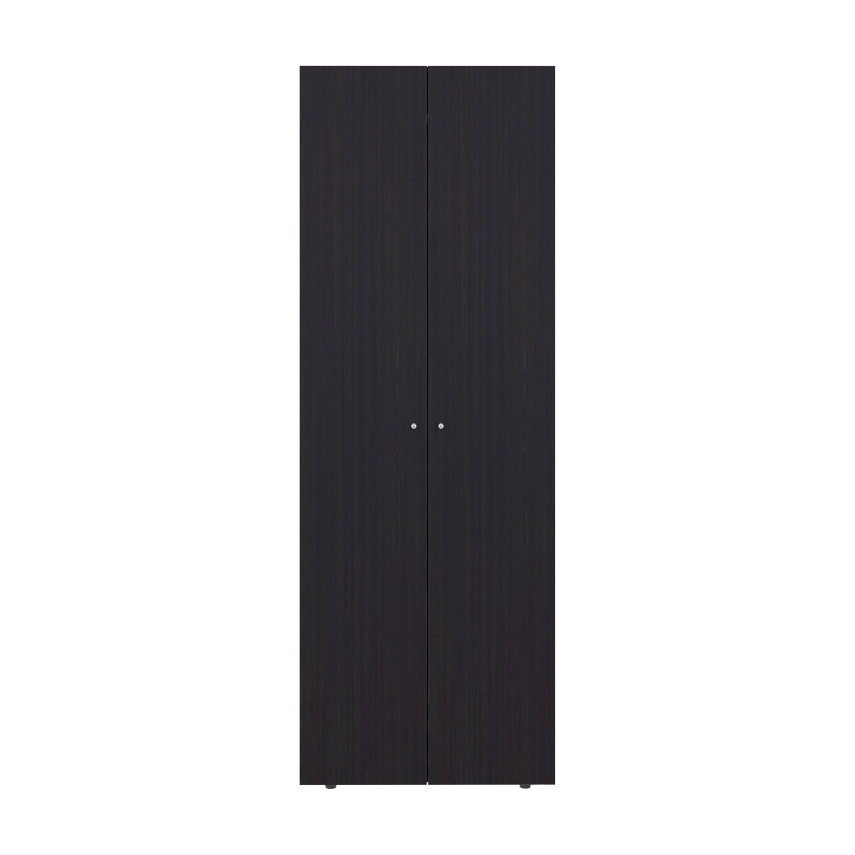 TUHOME FURNITURE - Wholesale Bedroom Furniture - Home 2 Doors Closet System Armoire, Hanging Rod and Storage Shelf, Modern Armoire for Bedroom Organization Storage6