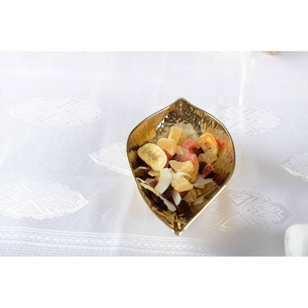 AULICA - Vendita all'ingrosso Ciotole/Piatti decorativi - Ciotola foglia in ceramica argento 17x10x3cm1