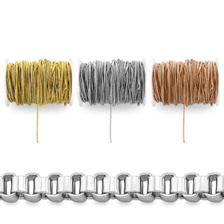 Chaîne en acier inoxydable de 2 mm, bobine de 164 pieds, 50 mètres pour la vente par WJW