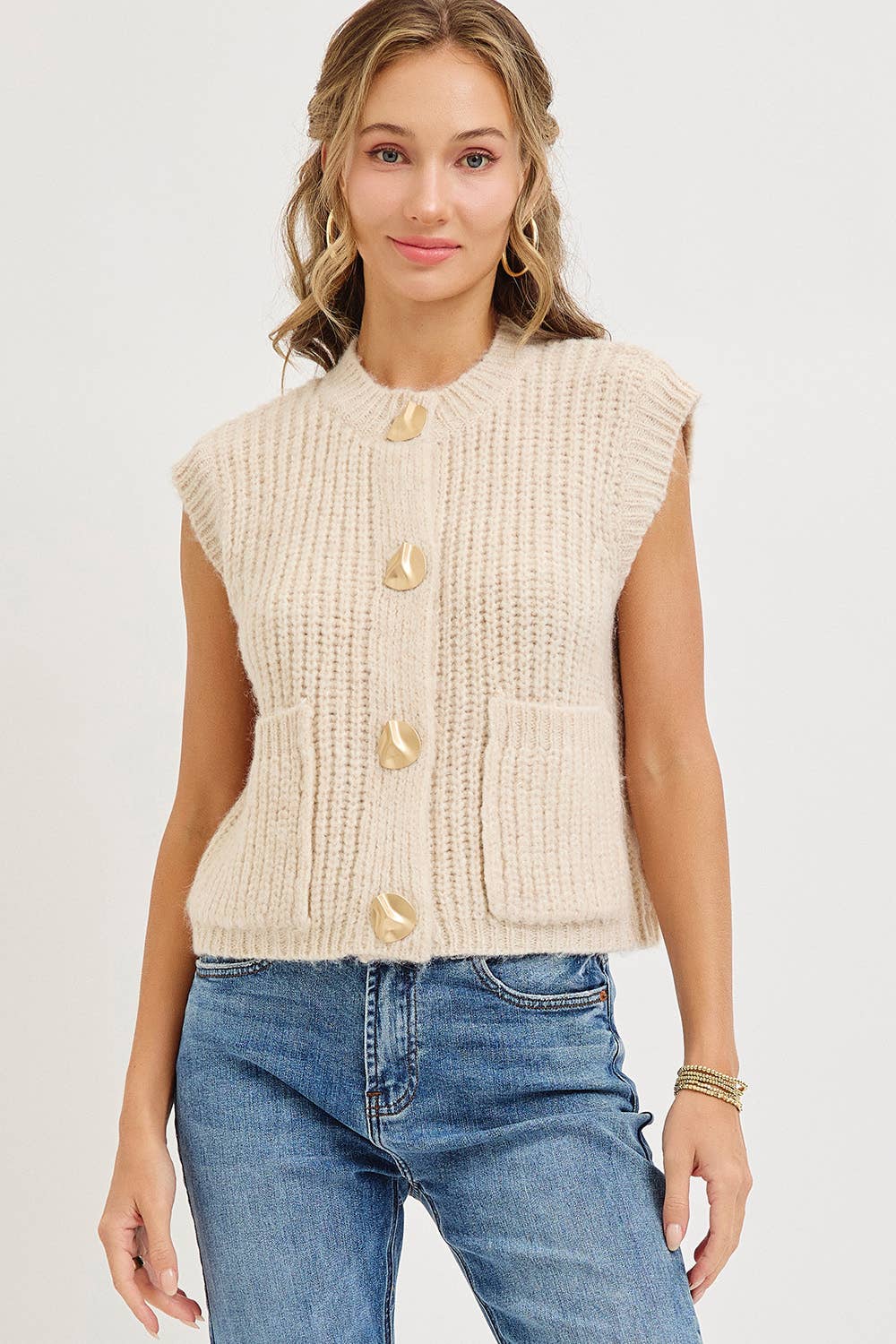 Sweet Lovely by Jen - Wholesale Knit Sweater - Women's - CHUNK SWEATER KNIT VEST 53