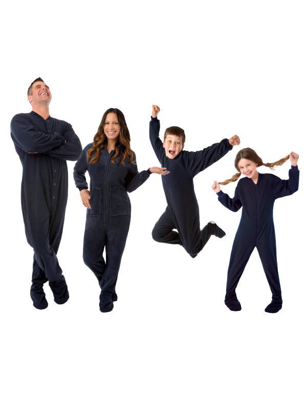 Big Feet Pajamas - Vendita all'ingrosso Tutina - Uomo - Pigiama da adulto in pile micro polare, colore: blu navy1