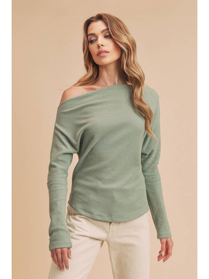 AEMI + CO - Wholesale Knit Top - Women's - 8114BN Lula Thermal Top 547