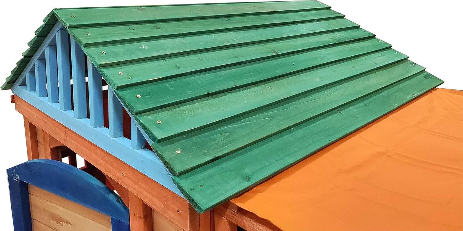 ShipItFurniture - Wholesale Wood Toy - Kids - Wooden Outdoor Playhouse With Awning And Ball Wall7