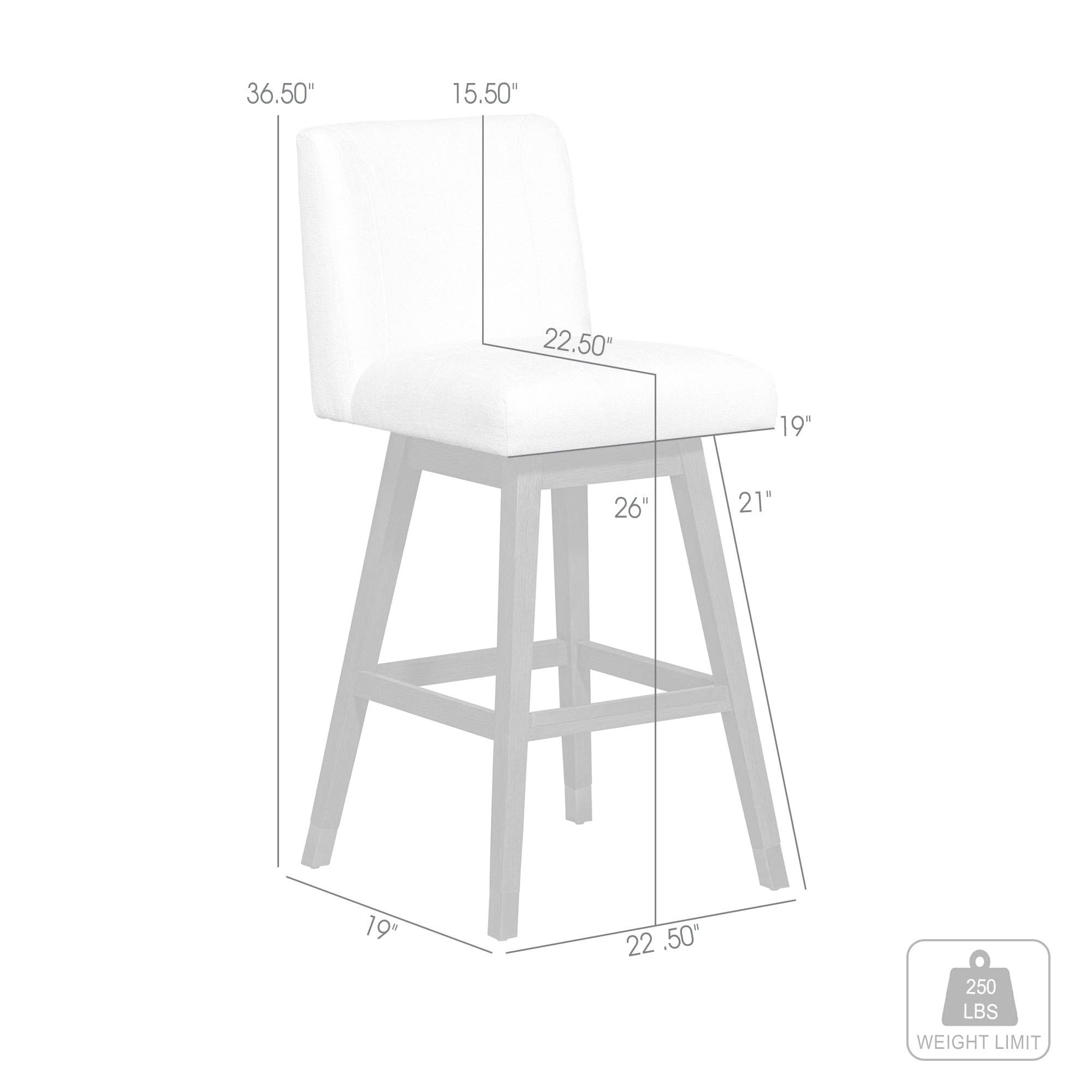 Armen Living - Wholesale Stool - Isabella Modern Upholstered Wood Swivel Barstool68