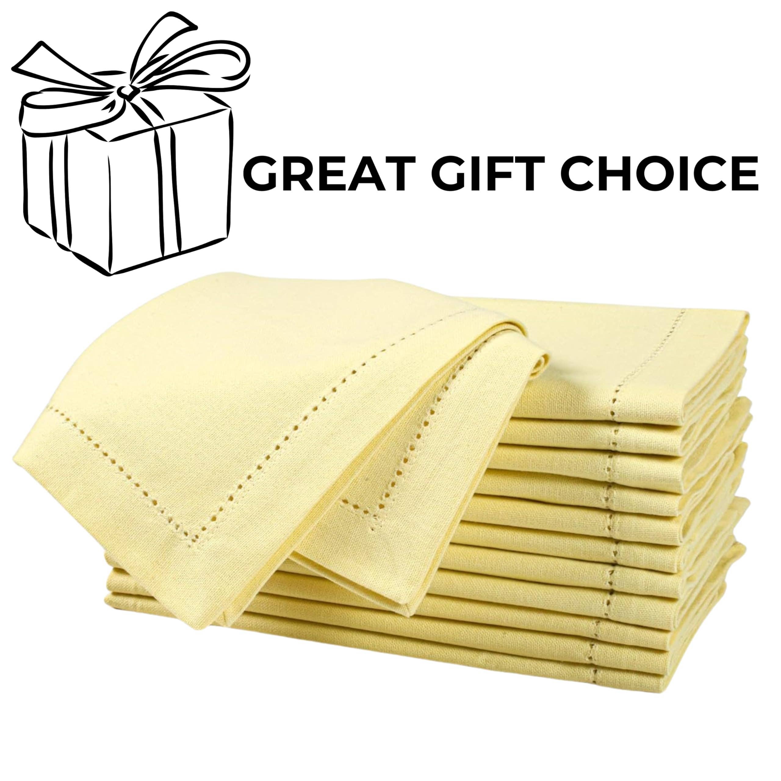 Yellow Cotton Dinner Napkins, 18x18" - French Vanilla, Set of 12 for wholesale on Faire7