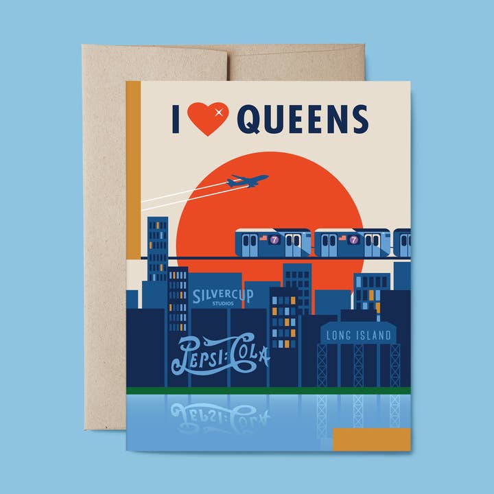 I Love Queens New York Greeting Card for wholesale by Belle Belette