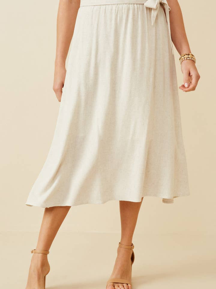 Leinen-Midirock mit seitlicher Schnürung für Damen für den Großhandel von Hayden LA