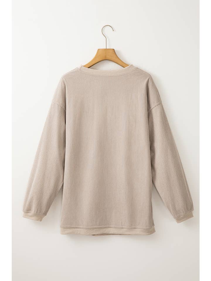 PartyEight - Wholesale Sweatshirt - Women's - Ribbed Corduroy Oversized Sweatshirt2