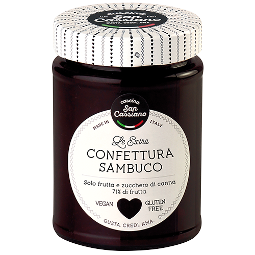 CASCINA SAN CASSIANO SRL - Wholesale Jam/Jelly - Extra Elderberry Jam 340 g - Vegan - Gluten free0