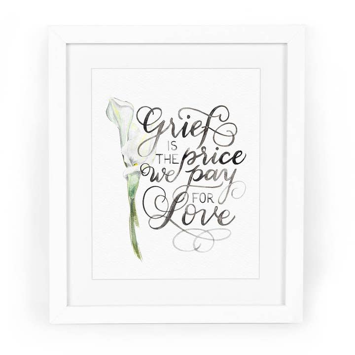 Grief is the Price Quote Watercolor Fine Art Giclee Print for wholesale by CharmCat