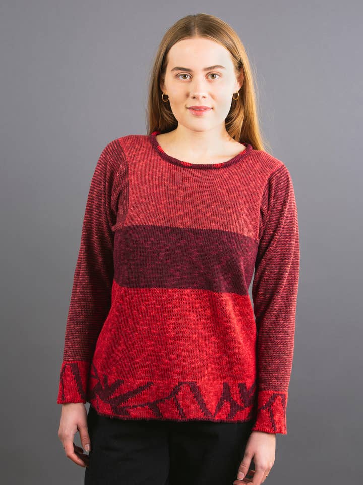 Bordeaux Raku top for wholesale by Knitted in Edinburgh