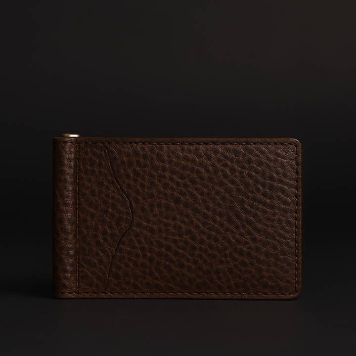 The Maverick Wallet - Slim Bison Leather Money Clip Wallet for wholesale by NAB LEATHER