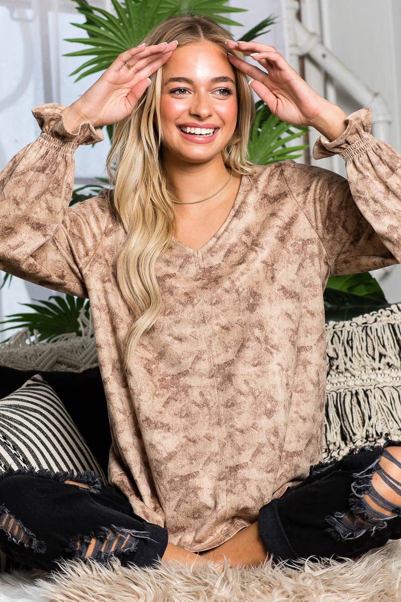 Joh Apparel – Großhandel Bluse – Damen – Abby Stretch Wildleder-Print-Top3