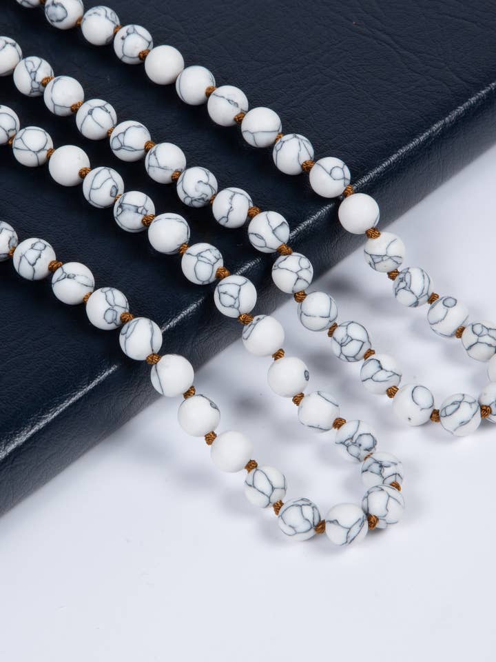 Howlite Stone Beaded Necklace N3180 for wholesale by Ole