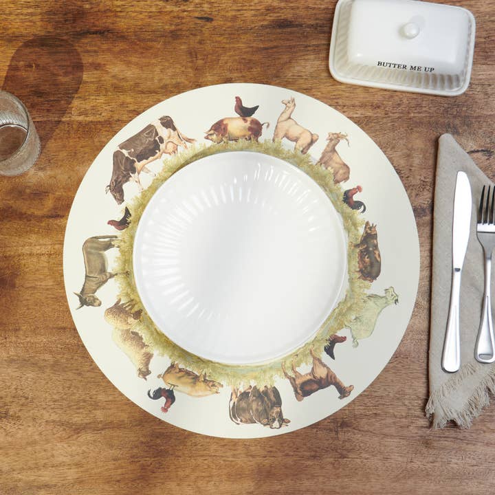 Primitives by Kathy - Wholesale Disposable Placemat - Farm Animals Paper Placemat2