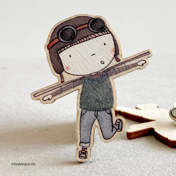 Houten Pin - Lou Pilot for engroshandel hos Bodesigns