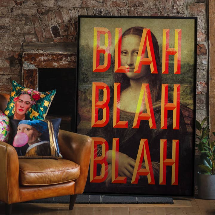 Ink & Drop - Wholesale Art Print - Orange Moaning Mona Blah Blah Blah Print