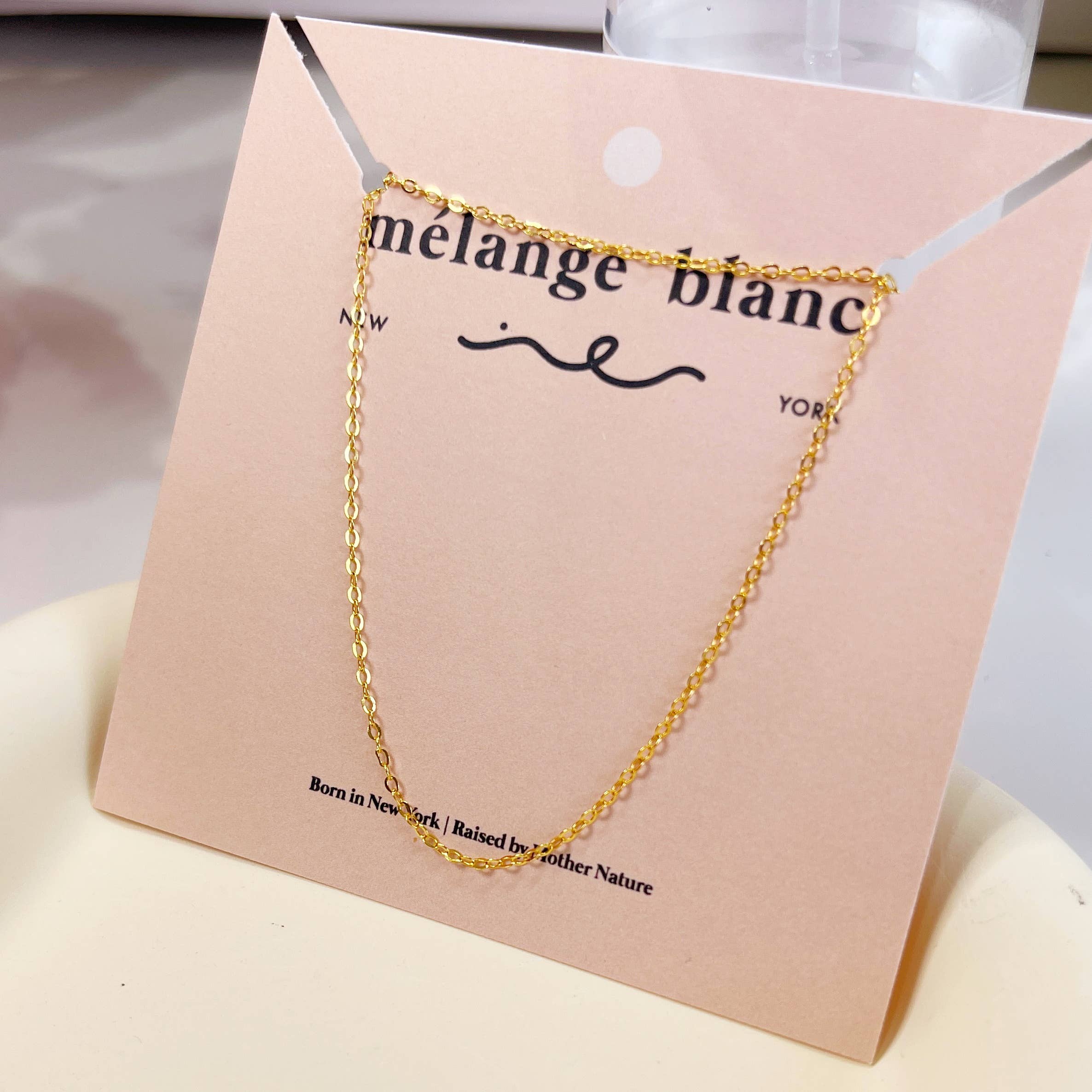 Melange Blanc - Wholesale Link & Chain Necklace - N027 18k gold vermeil minimalist choker chain link necklace5