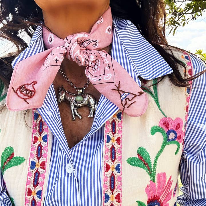 Pradera - Purveyors of the West - Wholesale Bandana - Women's - Zuni Embroidered Bandana2