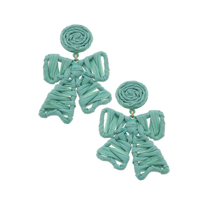 Canvas Style - Wholesale Dangle Earrings - Willow Rattan Bow Earrings
