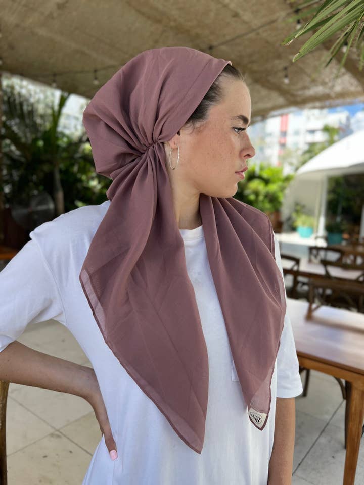Prune en coton CLASSIC PRETIED (avec poignée en velours) pour la vente par The Scarf Bar