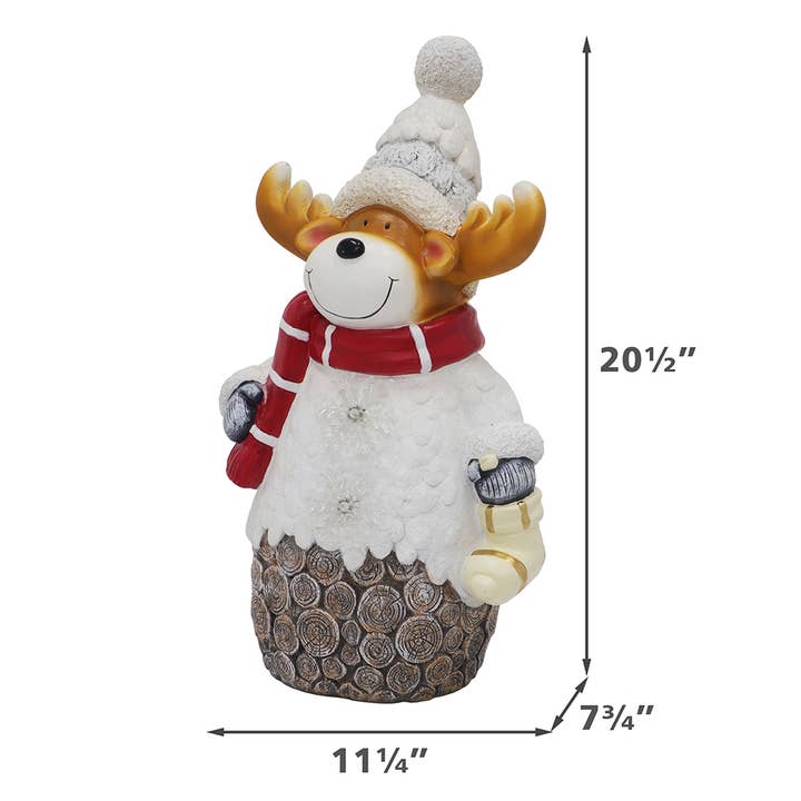 Abble – wholesale Christmas decoration – Abble Pre-Lit Resin Christmas Reindeer Sculture Decor5