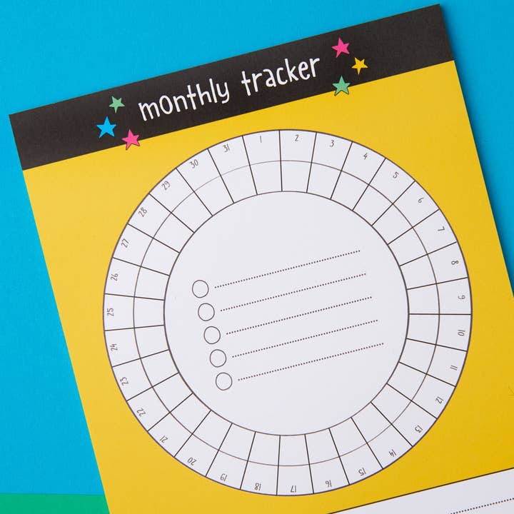 Monthly Tracker A5 notepad for wholesale by Poppy Lane