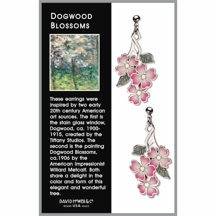David Howell and Company - Vendita all'ingrosso Orecchini pendenti - Orecchini Tiffany Dogwood Pink Blossoms, FATTI negli USA1