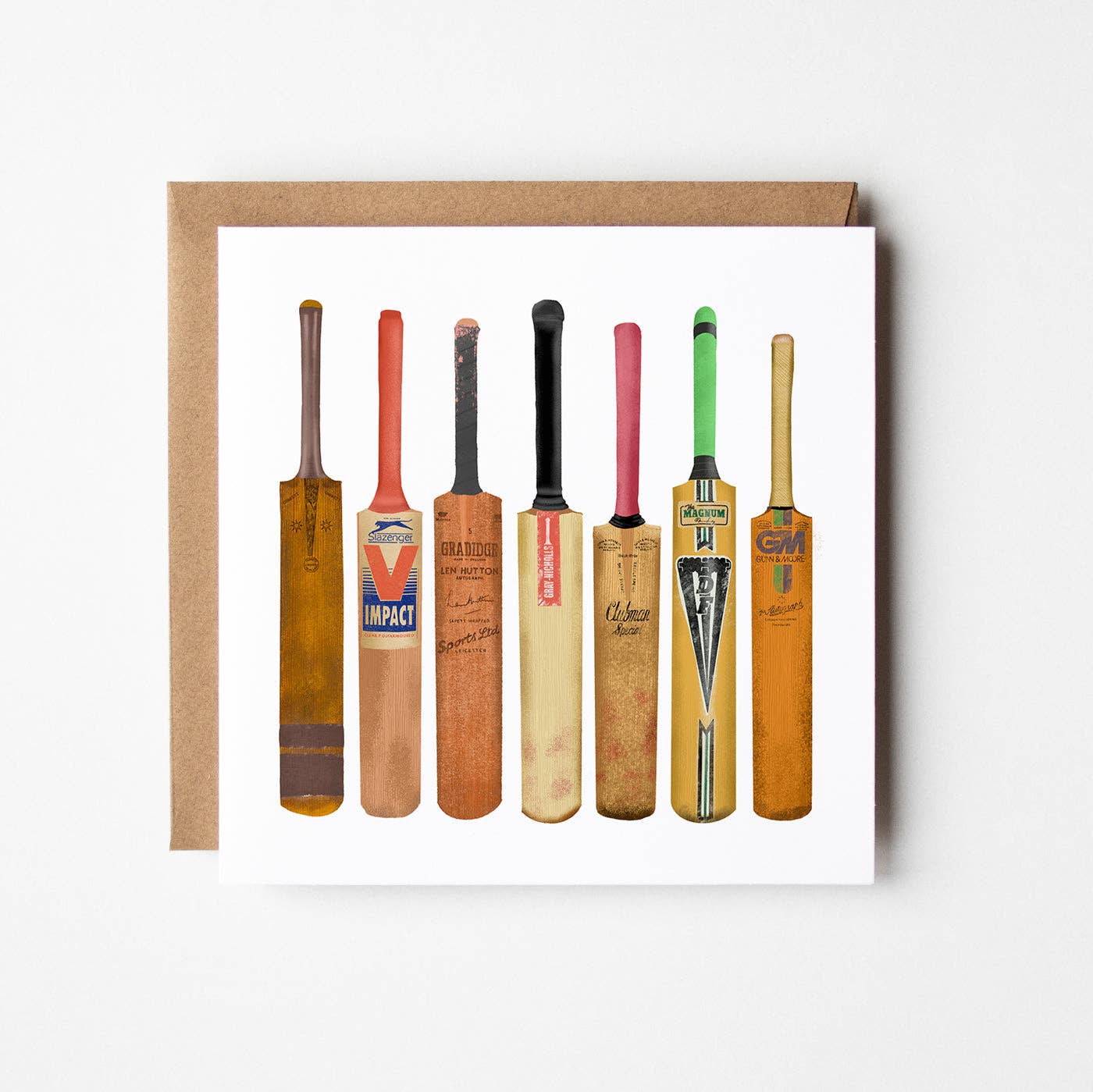Design Smith – wholesale Everyday greeting card – Cricket Bats - blank greetings card0