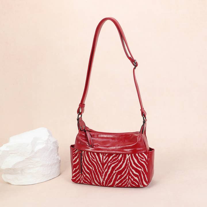 Bi-material shoulder bag  for wholesale by INES DELAURE