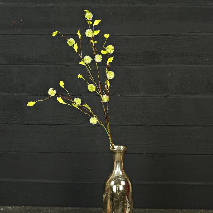 Impressive Enterprises, Inc. - Wholesale Artificial Flowers - 27116- 38inL Spiky Ball Branch-Green3