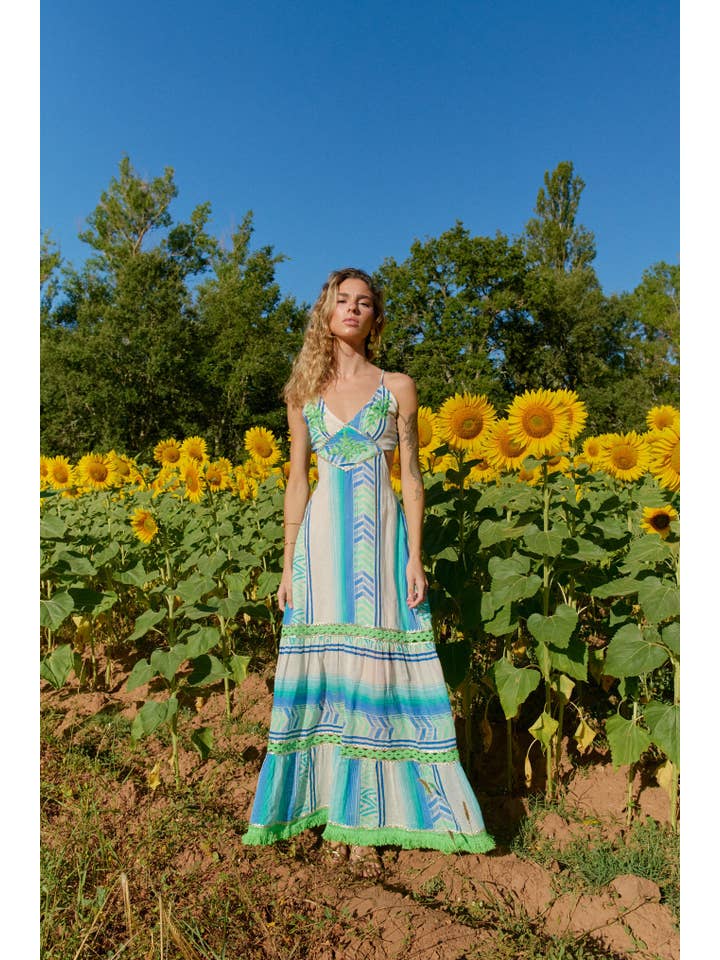 Piti Cuiti - Wholesale Dress - Women's - FRIDA AQUA CUT LONG DRESS