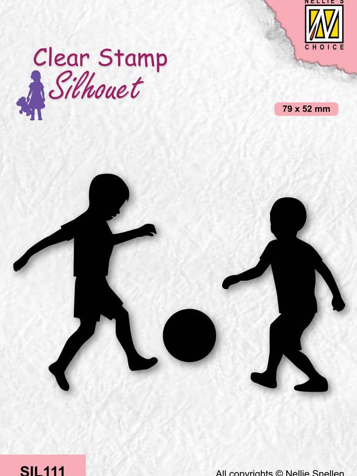 Silhouette transparente Nellie's Choice - Garçons jouant au soccer pour la vente par Ecstasy Crafts Distributing