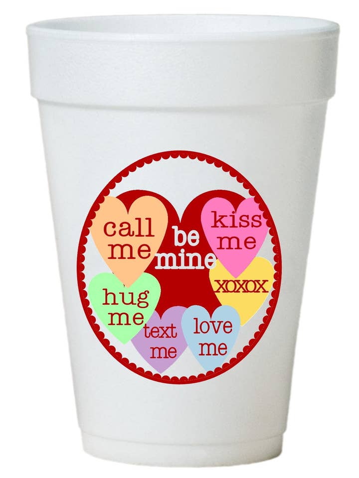 Disposable Cup - Styrofoam - Heart Sayings for wholesale by Preppy Mama