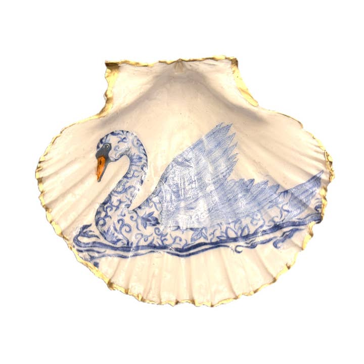 Swan trinket dish shell for wholesale by Lulushells