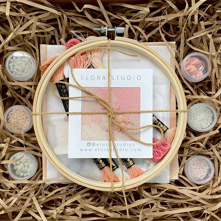 Elora Studio - Wholesale Embroidery/cross-stitch supplies - Peach Skies DIY Kit1