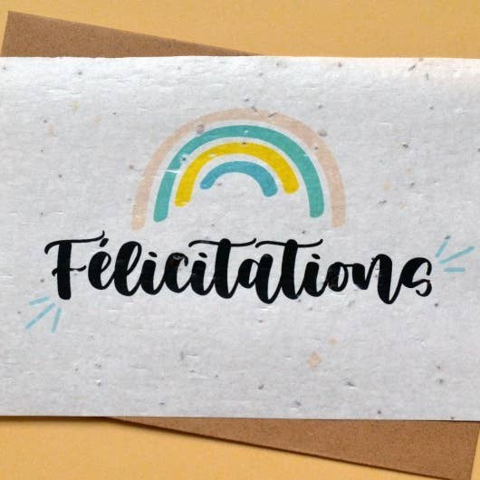 Plantable Card Congratulations Rainbow for wholesale by Carte À Pousser