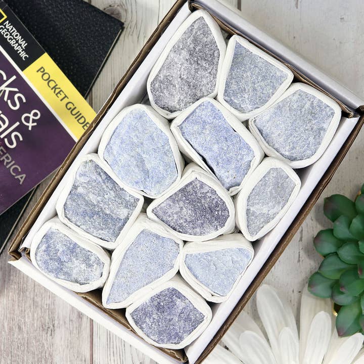 Blue Quartz Flat - Blue Quartz Crystal for wholesale by Natures Artifacts Inc