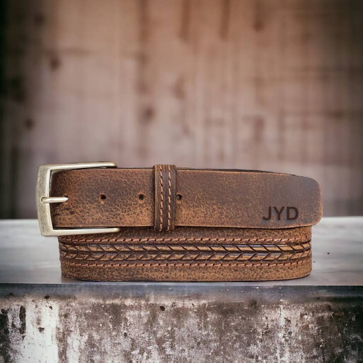 The Purpose Belt - Brown Custom Engraved 100% Real Distressed Leather Belt for wholesale by NAB LEATHER