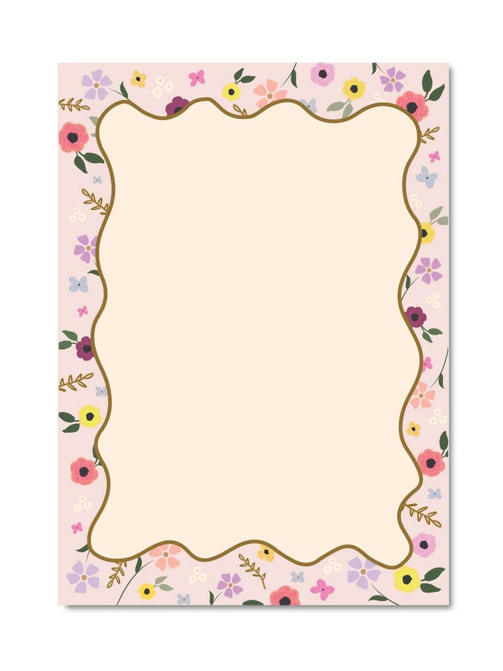 Floral Frame 5x7 inch Notepad for wholesale by Ginger P. Designs