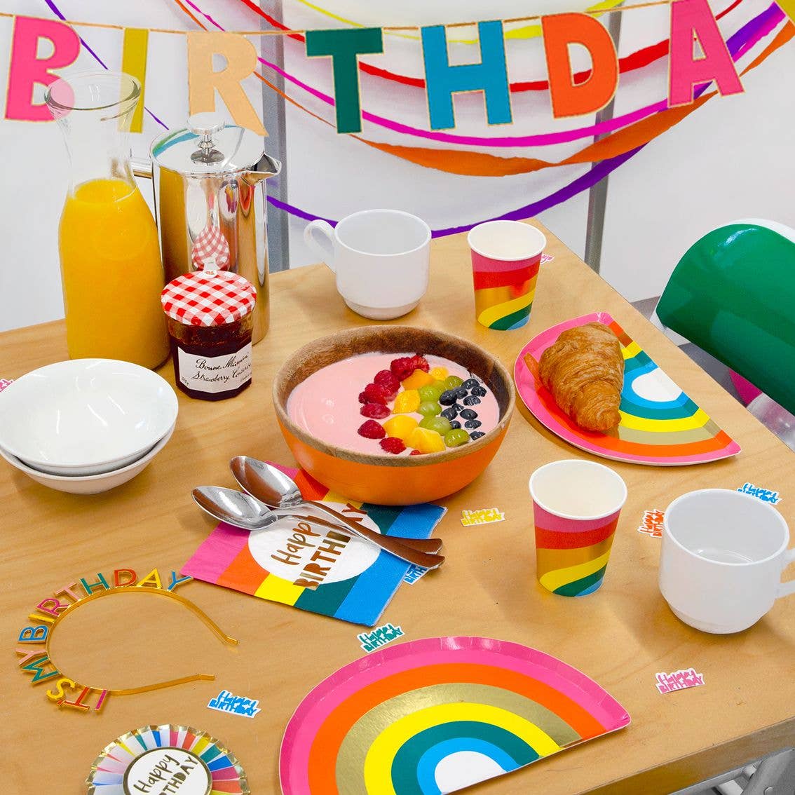 Talking Tables USA - Wholesale Disposable Napkin - Rainbow Happy Birthday Napkins | Birthday Party |1