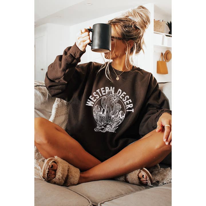 WESTERN DESERT VINTAGE GRAPHIC SWEATSHIRTS for wholesale by Illustrated Society
