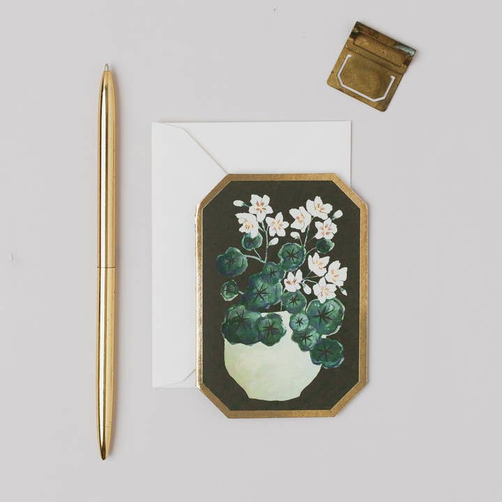 TARJETA FLORAL MINI CON CORTE BOTÁNICO DE CAPUCHINA para venta al por mayor de Katie Housley