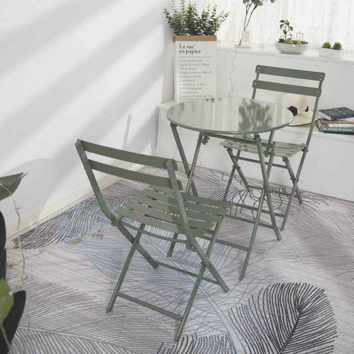 HOMYCASA DESIGN INC - Wholesale Patio Set - 3-Piece Patio Bistro Set, Round/Square, 4 Colors